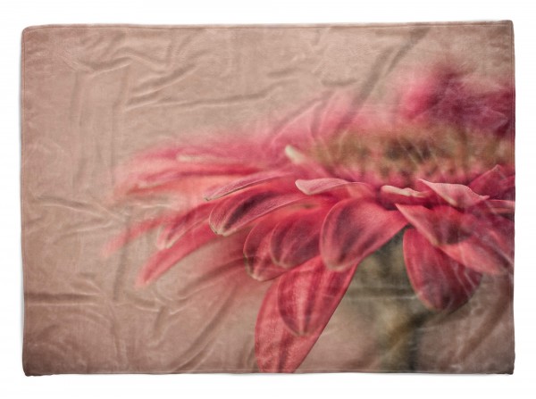 Handtuch Strandhandtuch Saunatuch Kuscheldecke mit Fotomotiv Rote Blume Blüte N