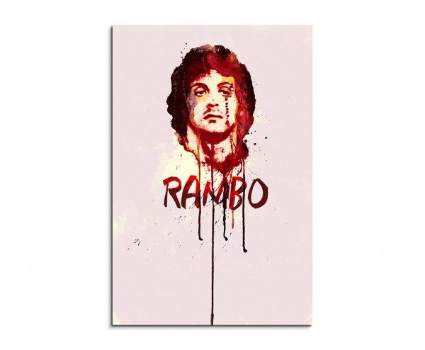 Rambo 90x60cm Aquarell Art Wandbild auf Leinwand fertig gerahmt Original Sinus Art