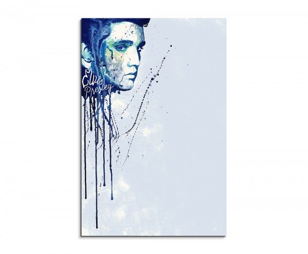 Elvis Presley 90x60cm Aquarell Art Wandbild auf Leinwand fertig gerahmt Original Sinus Art