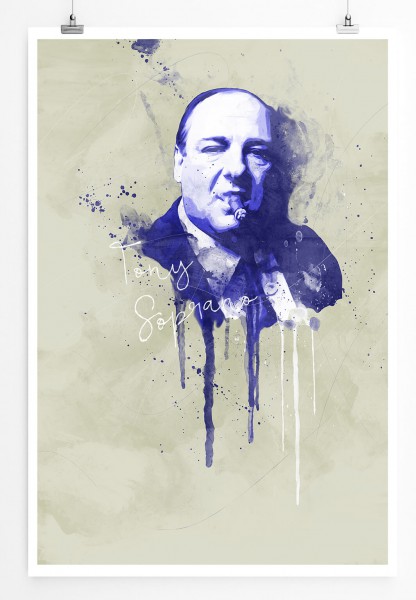 Tony Soprano 90x60cm Paul Sinus Art Splash Art Wandbild als Poster ohne Rahmen gerollt