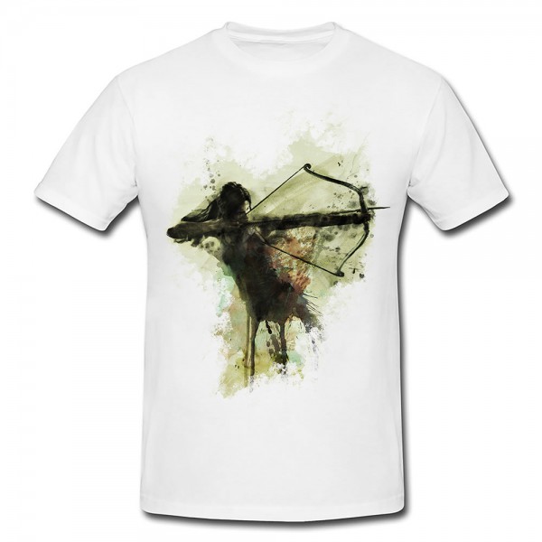 Bogenschuetze Tomb Raider Premium Herren und Damen T-Shirt Motiv aus Paul Sinus Aquarell