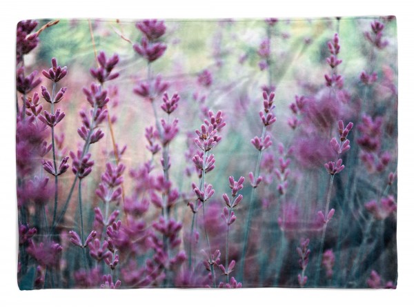 Handtuch Strandhandtuch Saunatuch Kuscheldecke mit Fotomotiv Lavendel Blumen Sc