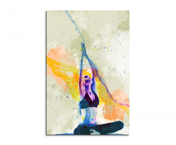 Yoga IV 90x60cm Aquarell Art Leinwandbild