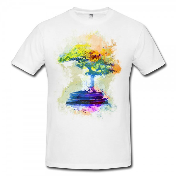 Bonsai Herren T- Shirt , Stylisch aus Paul Sinus Aquarell Color