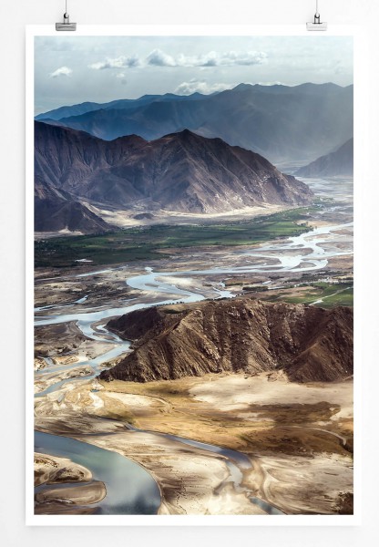 Landschaftsfotografie 60x90cm Poster Tibetische Berglandschaft
