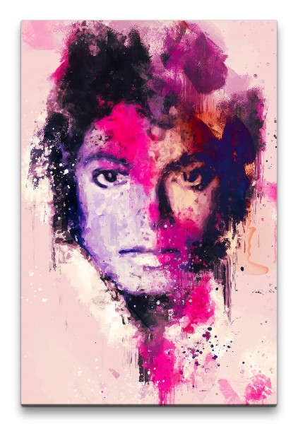 Michael Jackson Porträt Abstrakt Kunst King of Pop Legende 60x90cm Leinwandbild