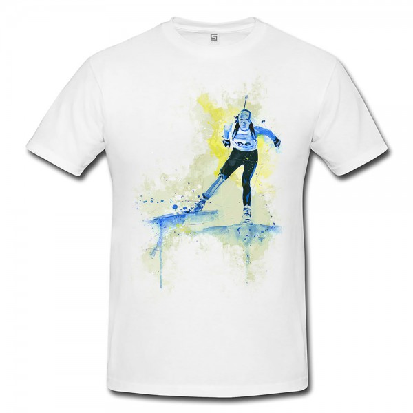 Biathlon II Premium Herren und Damen T-Shirt Motiv aus Paul Sinus Aquarell