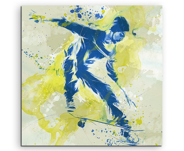 Skateboarding II 60x60cm SPORTBILDER Paul Sinus Art Splash Art Wandbild Aquarell Art