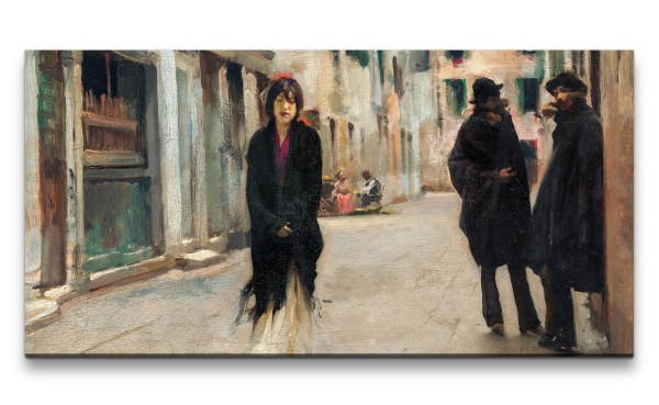 Remaster 120x60cm John Singer Sargent weltberühmtes Gemälde zeitlose Kunst Street in Venice