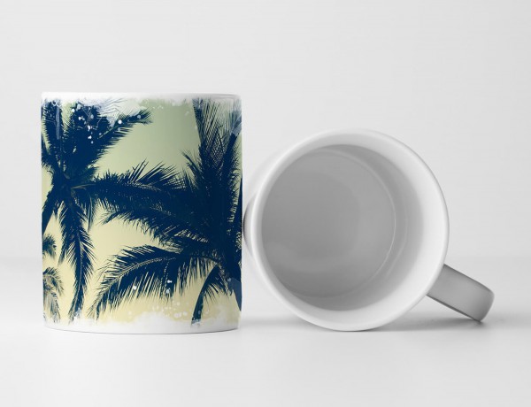 Tasse Geschenk Naturfotografie – Wunderschöne Palmensilhouette 