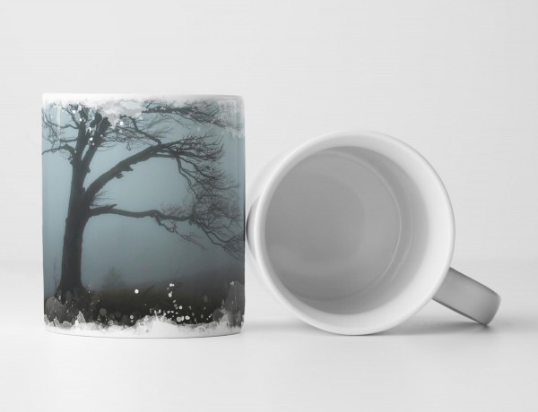 Tasse Geschenk Landschaftsfotografie – Einsamer Baum in Grau