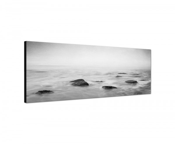 150x50cm Ozean Nebel Dunst Steine Vintage