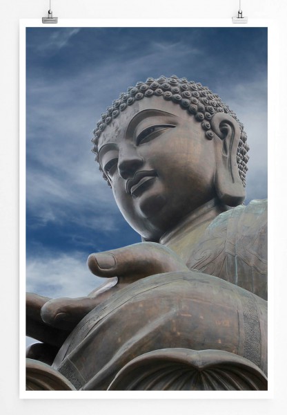 60x90cm Künstlerische Fotografie Poster Große Buddhaskulptur