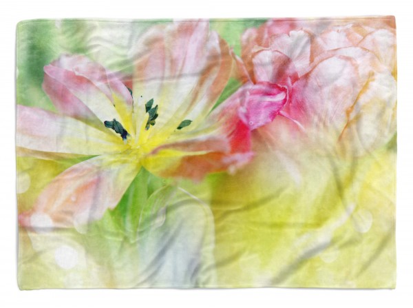 Handtuch Strandhandtuch Saunatuch Kuscheldecke mit Fotomotiv Blumen Blüten Naha