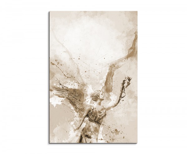 Goetten des Sieges 90x60cm Aquarell Art Leinwandbild Sepia