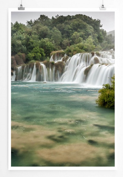 Landschaftsfotografie 60x90cm Poster Wasserfälle am Krka Fluss Dalmatia Kroatien