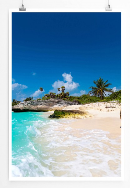 60x90cm Landschaftsfotografie Poster Tropischer Strand in Mexiko