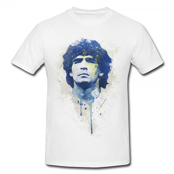 Diego Maradona Premium Motiv aus Paul Sinus Aquarell - Herren und Damen Shirt weiss