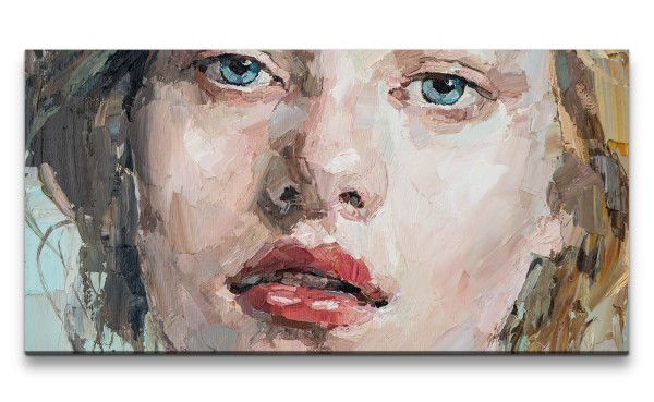 Leinwandbild 120x60cm Junge Schönheit Porträt Malerisch Kunstvoll Feminin