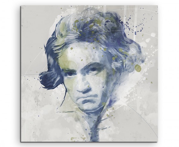 Beethoven Aqua 60x60cm Wandbild Aquarell Art