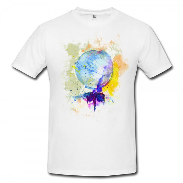 Globus Herren T- Shirt , Stylisch aus Paul Sinus Aquarell Color