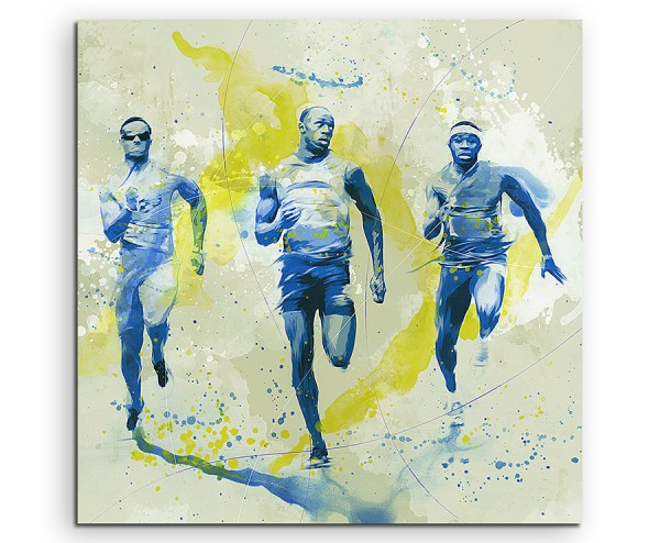 Running II 60x60cm SPORTBILDER Paul Sinus Art Splash Art Wandbild Aquarell Art