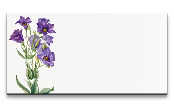 Remaster 120x60cm Schöne Blume mit blauen Blüten Vintage Illustration Dekorativ