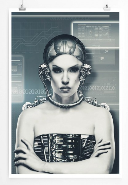 Fotocollage  Frau und Technologie 60x90cm Poster