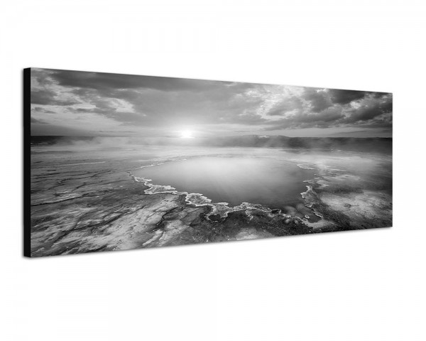 150x50cm Island Heißquelle Wolken Sonnenuntergang
