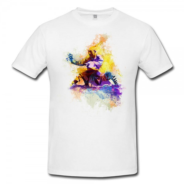 Kung Fu Herren und Damen T-Shirt Sport Motiv aus Paul Sinus Aquarell