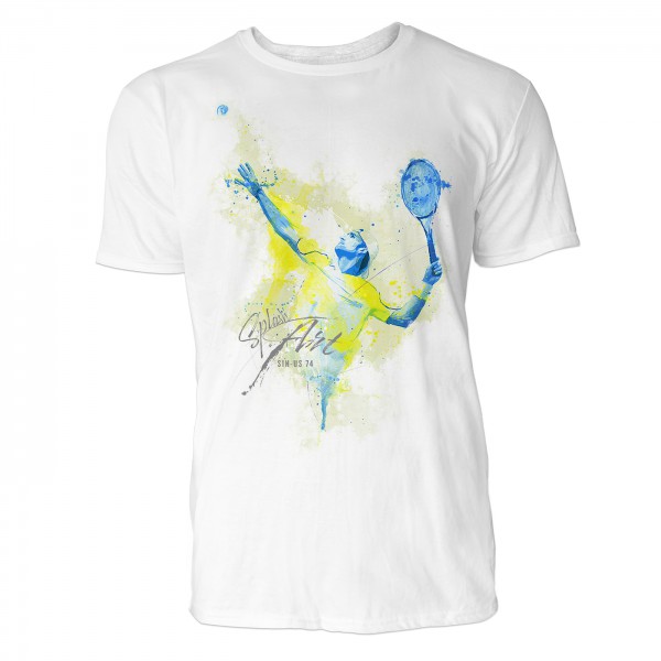 Tennis Aufschlag Sinus Art ® T-Shirt Crewneck Tee with Frontartwork