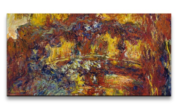 Remaster 120x60cm Claude Monet Impressionismus weltberühmtes Wandbild The Japanese Footbridge Farben