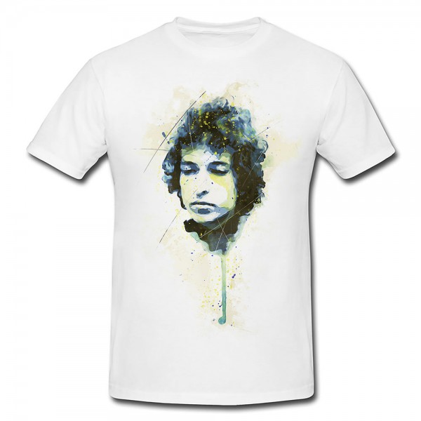 Bob Dylan I Premium Motiv aus Paul Sinus Aquarell - Herren und Damen Shirt weiss