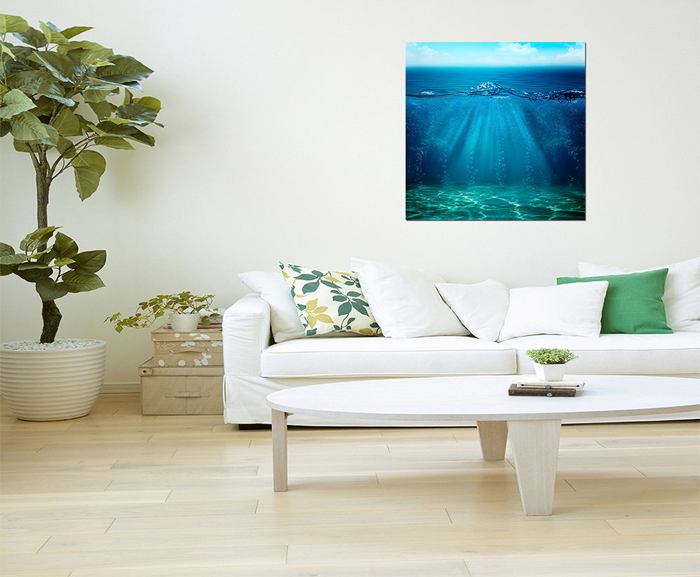 80x80cm Meer Wasser Grund Himmel Hintergrund | Sinus Art GmbH -  Einzigartige Designs, Geschenke , Wandbilder & Wohnaccessoires zu fairen  Preisen