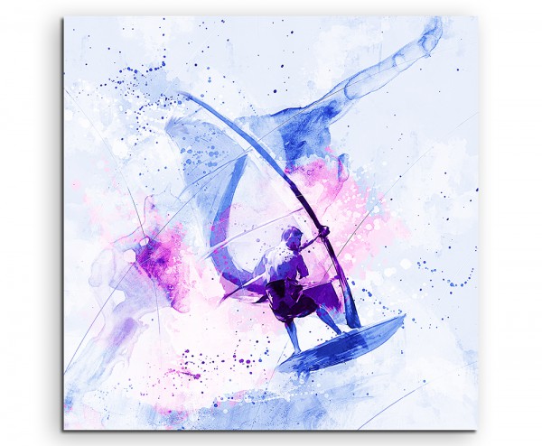 Windsurfer I 60x60cm Aquarell Art Leinwandbild