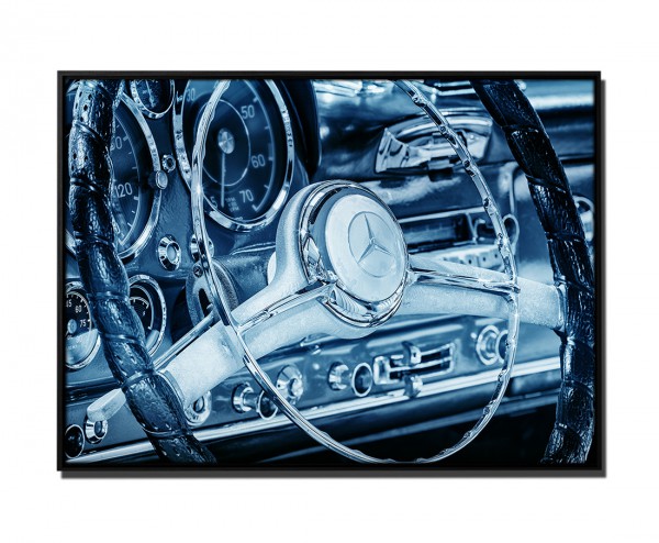 105x75cm Leinwandbild Petrol Retro Bild Mercedes -Benz