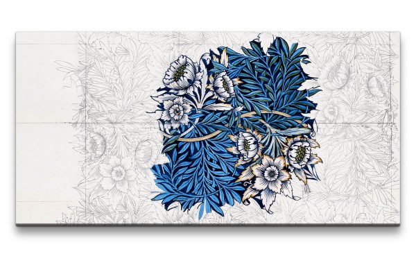 Remaster 120x60cm William Morris Berühmte Malerei Blumen Blüten Dekorativ Schön