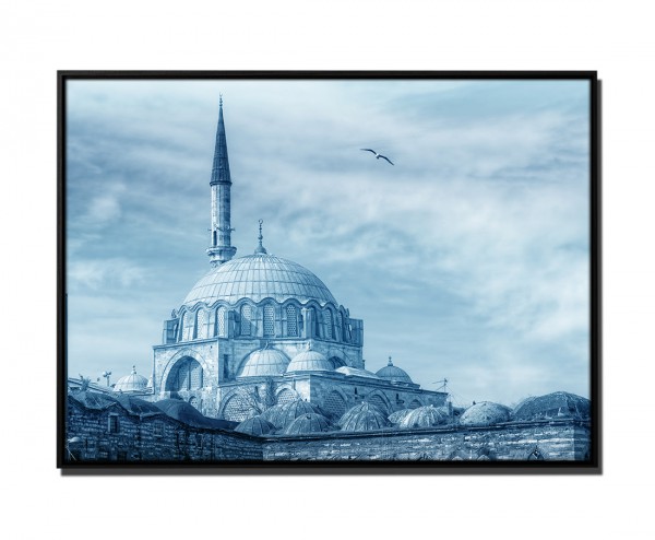105x75cm Leinwandbild Petrol Neue Moschee Istanbul, Türkei