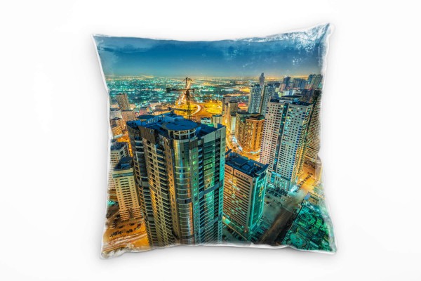 Urbanes und City, Hochhäuser, Glas, bunt Deko Kissen 40x40cm für Couch Sofa Lounge Zierkissen