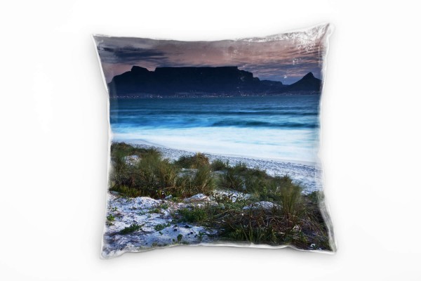 Landschaft, Meer, blau, grün, Kapstadt, Abend, Südafrika Deko Kissen 40x40cm für Couch Sofa Lounge Z