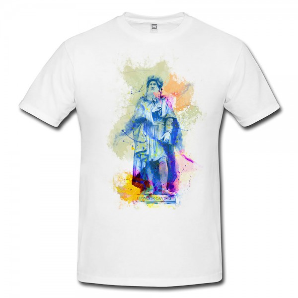 Leonardo Da Vinci Herren T- Shirt , Stylisch aus Paul Sinus Aquarell Color