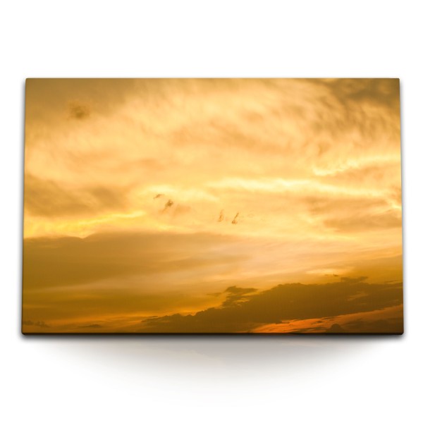 120x80cm Wandbild auf Leinwand Himmel Wolken Rot Sonnenuntergang Abendrot