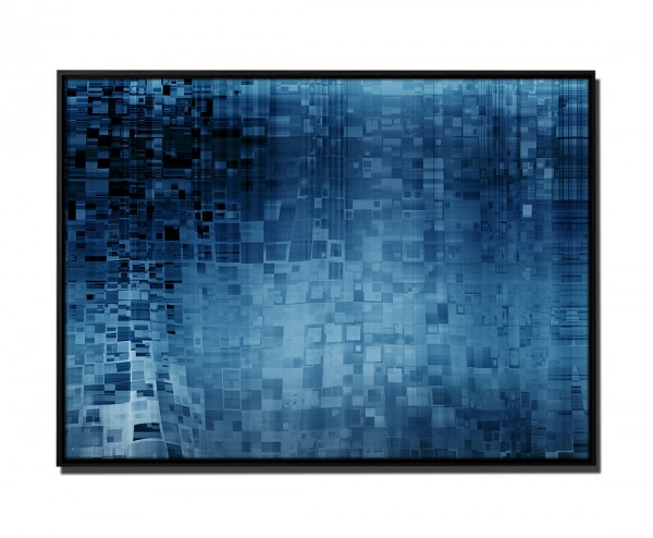 105x75cm Leinwandbild Petrol Abstrakt Grafik Geometrisch Punkte Pixel