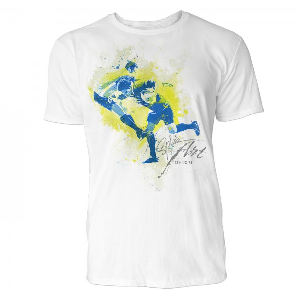 Fußball Aufprall Sinus Art ® T-Shirt Crewneck Tee with Frontartwork