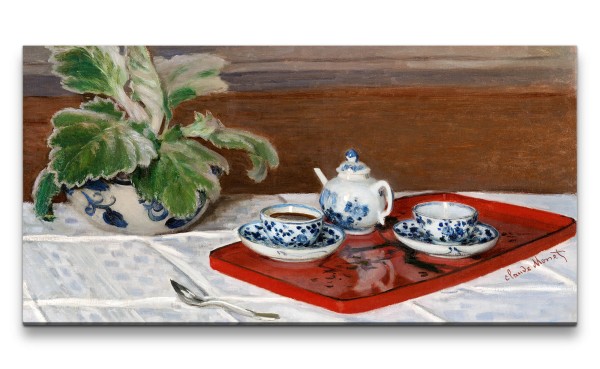 Remaster 120x60cm Claude Monet Impressionismus weltberühmtes Wandbild Stillleben Tee Service