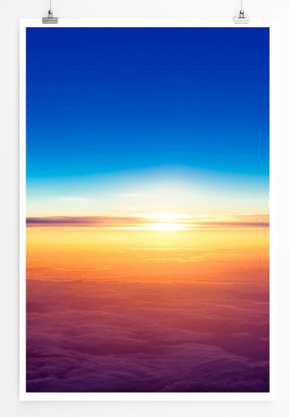 90x60cm Poster Sonnenaufgang über den Wolken