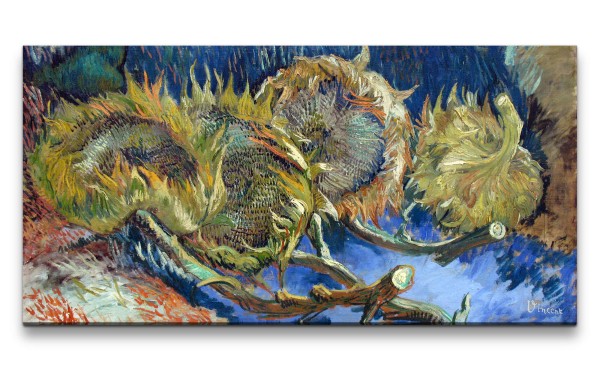 Remaster 120x60cm Vincent Van Gogh Impressionismus Weltberühmtes Gemälde Sonnenblumen Zeitlos