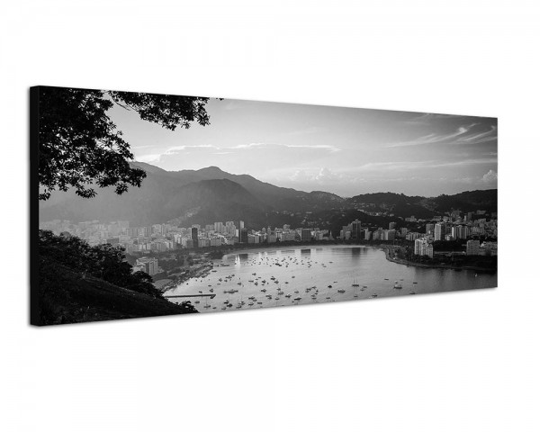 150x50cm Rio De Janeiro Stadt Berge Meer Abend