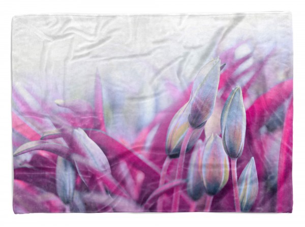 Handtuch Strandhandtuch Saunatuch Kuscheldecke mit Fotomotiv kunstvolle Blumen