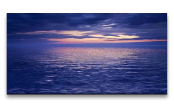 Leinwandbild 120x60cm Meer Horizont Kunstvoll Himmel Harmonie Stille Blau